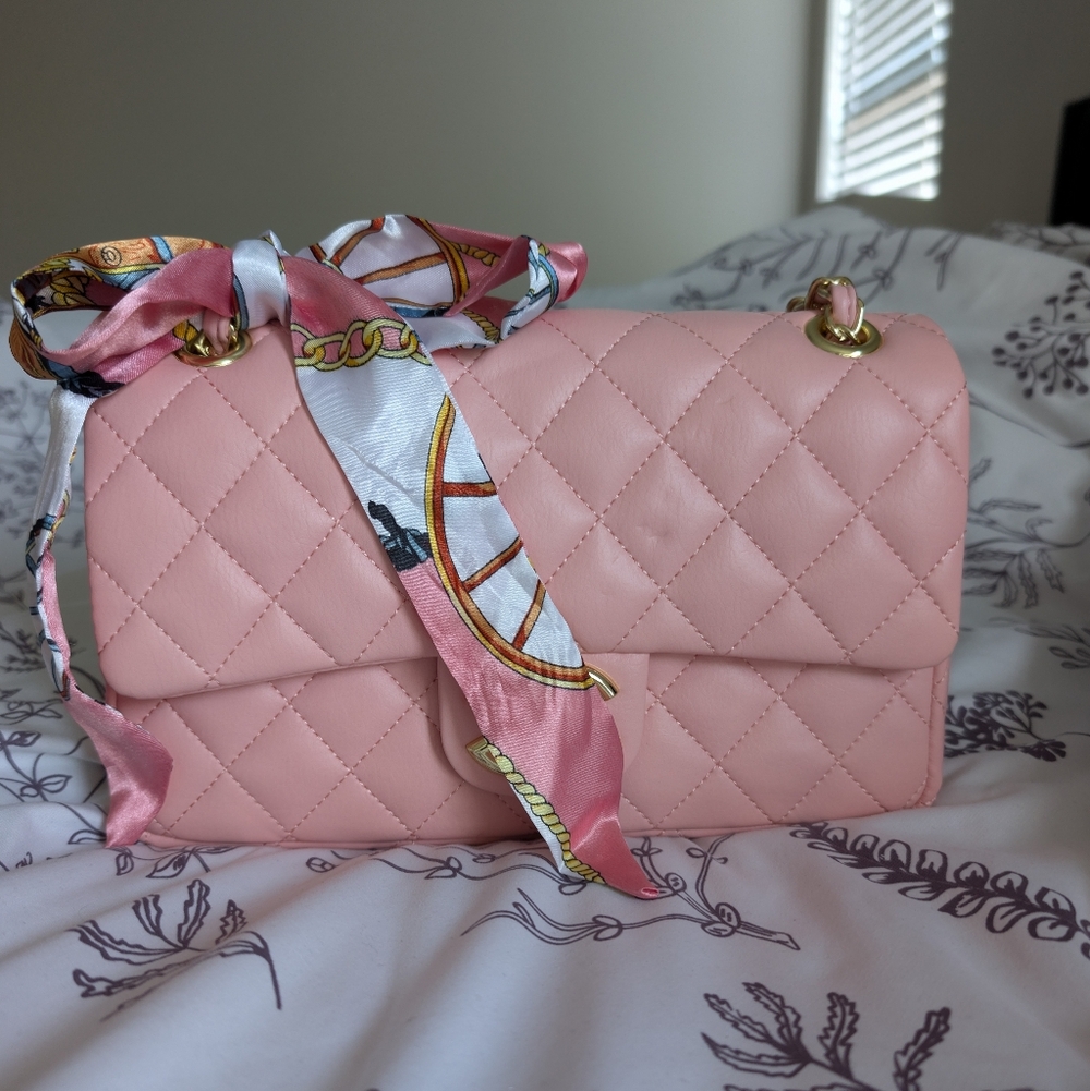 Elegant Pink Quilted Handbag